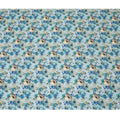 Aqua Blue and Beige Floral Viscose Modal Satin Fabric - 110 cm Width-D19983 - Regal Fabrics