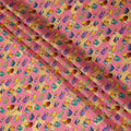 Bright Pink and Multicolor Abstract Viscose Modal Satin Fabric - 110 cm Width-D19986
