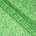Light Green and Lime Geometric Viscose Digital Printed Fabric - 110 cm Width-D19991