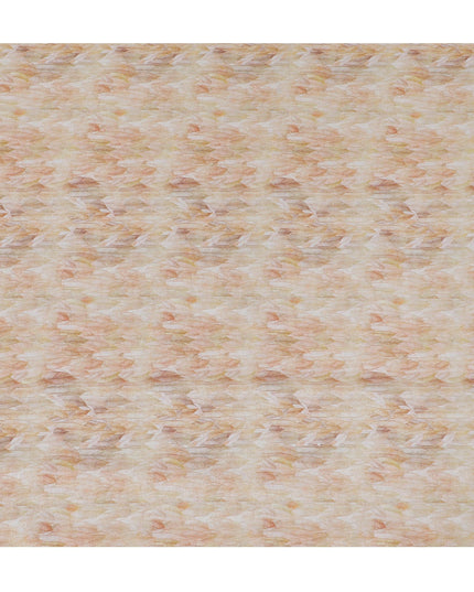 Warm Beige and Orange Feather Print Pure Linen Fabric - 150 cm Width-D20000