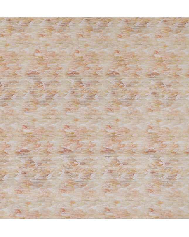 Warm Beige and Orange Feather Print Pure Linen Fabric - 150 cm Width-D20000