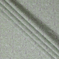 Light Green and Lavender Leaf Print Pure Linen Fabric - 150 cm Width-D20001