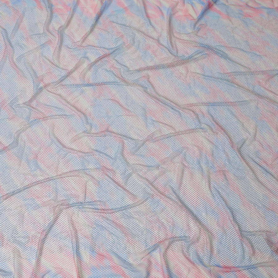 Rainbow Gradient Crystal Embellished Nylon Mesh Tulle Fabric, 150cm Width – Perfect for Vibrant Costumes and Décor-D20084