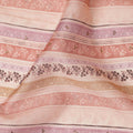 Peach and Beige Striped Synthetic Viscose Fabric with Stone Work, 110 cm Width-D20579