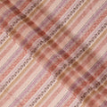 Peach and Beige Striped Synthetic Viscose Fabric with Stone Work, 110 cm Width-D20579