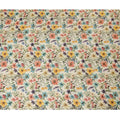 Ivory Synthetic Viscose Fabric with Multicolor Floral Print and Stone Work, 110 cm Width-D20584 Regal Fabrics