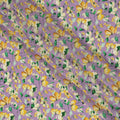 Lavender Viscose Fabric with Yellow Floral Digital Print, 110 cm Width-D20622