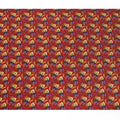 قماش فيسكوز أحمر بطباعة رقمية لأوراق الشجر متعددة الألوان، عرض 110 سم - D20640