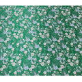 Green Floral Pure Silk Satin Fabric - 140 cm Width, Made in Italy-D20720