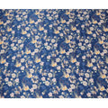 Navy Floral Pure Silk Satin Fabric - 140 cm Width, Made in Italy-D20722