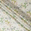 Light Green Floral Pure Silk Satin Fabric - 140 cm Width, Made in Italy-D20727