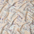 Peach Blush Floral Pure Silk Satin Fabric - 140 cm Width, Made in Italy-D20729 - Regal Fabrics