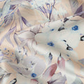Peach Blush Floral Pure Silk Satin Fabric - 140 cm Width, Made in Italy-D20729 - Regal Fabrics