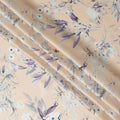 Peach Blush Floral Pure Silk Satin Fabric - 140 cm Width, Made in Italy-D20729 - Regal Fabrics