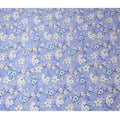 Lavender Blue Floral Pure Silk Satin Fabric - 140 cm Width, Made in Italy-D20737
