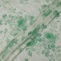 Mint Green Floral Print Pure Silk Satin Fabric, 140 cm Width, Made in Italy -D21162 - Regal Fabrics