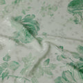 Mint Green Floral Print Pure Silk Satin Fabric, 140 cm Width, Made in Italy -D21162 - Regal Fabrics