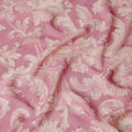 Pink and Ivory Baroque Print Pure Silk Satin Fabric, 140 cm Width, Made in Italy -D21168 - Regal Fabrics
