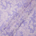 Lavender and Ivory Baroque Print Pure Silk Satin Fabric, 140 cm Width, Made in Italy -D21170