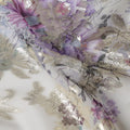 Off-White Floral Silk Chiffon Fabric with Metallic Lurex, Width 140 cm, South Korea-D21268