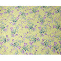 Lemon Yellow Floral Silk Satin Fabric with Metallic Accents, Width 140 cm, South Korea-D21285