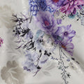 Pearl Grey Floral Silk Satin Fabric with Metallic Accents, Width 140 cm, South Korea-D21287 Regal Fabrics