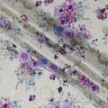 Pearl Grey Floral Silk Satin Fabric with Metallic Accents, Width 140 cm, South Korea-D21287 Regal Fabrics