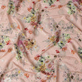 Blush Pink Floral Silk Satin Fabric with Metallic Accents, Width 140 cm, South Korea-D21290 Regal Fabrics