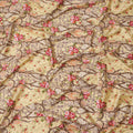 Yellow Floral Cotton Satin Fabric with Ornate Vine Design – 140 cm Wide-D21945