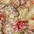 Yellow Floral Cotton Satin Fabric with Ornate Vine Design – 140 cm Wide-D21945