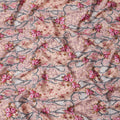 Peach Floral Cotton Satin Fabric with Ornate Vine Design – 140 cm Wide-D21948