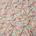 Peach & White Floral Cotton Satin Fabric with Ornate Design – 140 cm Wide-D21952