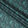 Teal Green Floral Cotton Satin Fabric with Abstract Leaf Design – 110 cm Wide-D21957