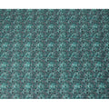 Teal Green Floral Cotton Satin Fabric with Abstract Leaf Design – 110 cm Wide-D21957
