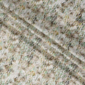 Beige & Green Geometric Cotton Satin Fabric with Abstract Design – 110 cm Wide-D21964