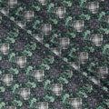 قماش قطني منقوش باللونين الأسود والأخضر - عرض 140 سم - D21967