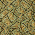 قماش قطني بلون الخردل والأخضر بتصميم نقشة بيزلي - عرض 140 سم - D21970