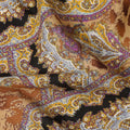 قماش قطني بني وذهبي بنقشة بيزلي مزخرفة - عرض 140 سم - D21972