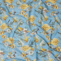 Sky Blue Floral Cotton Voile Fabric with Botanical Print – 140 Cm Wide-D21976