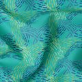 Teal & Mustard Premium Spanish Cotton Lawn Printed Fabric with Satin Finish – Width 140 Cms, Spain-D22048