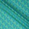 Teal & Mustard Premium Spanish Cotton Lawn Printed Fabric with Satin Finish – Width 140 Cms, Spain-D22048