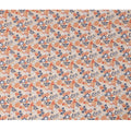 قماش قطني إسباني فاخر مطبوع عليه زهور، لون بيج ومتعدد الألوان، بلمسة نهائية من الساتان - عرض 140 سم، إسبانيا - D22056