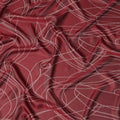 Deep Red Pure Silk Satin Fabric with Film Metallic, Width 110 Cms, South Korea-D22070