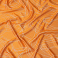 Golden Orange Pure Silk Satin Fabric with Film Metallic, Width 110 Cms, South Korea-D22071