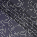 Dark Navy Pure Silk Satin Fabric with Film Metallic, Width 110 Cms, South Korea-D22072