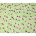 Light Green Pure Silk Satin Fabric with Floral Print, Width 140 Cms, South Korea-D22074