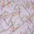 Lavender Pure Silk Satin Fabric, Width 140 Cms, South Korea-D22077
