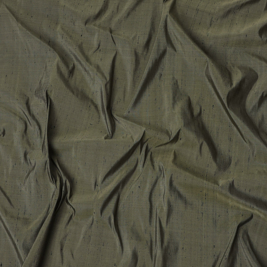 قماش حرير خام سادة بلون أخضر زيتوني - عرض 140 سم - حرير هندي فاخر - D22187