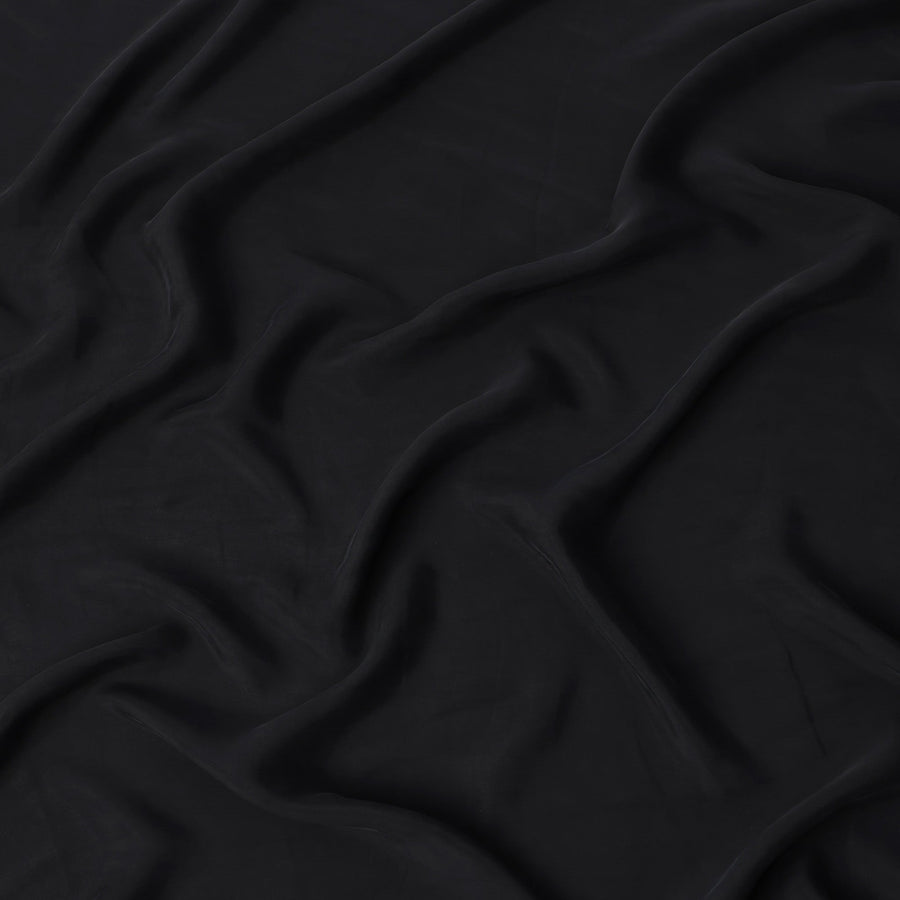 قماش كوبرو مستدام أسود سادة - عرض 140 سم - قماش بيمبيرج فاخر من اليابان - D22189