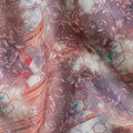 Mauve Abstract Printed Blended Linen Fabric – 140 cm Width – Premium Indian Fabric-D22205